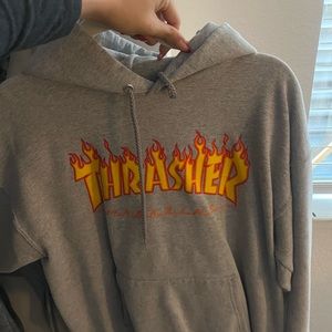 Grey thrasher hoodie size small in women’s